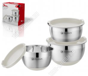 Набор мисок нержавеющая сталь 3шт (1,2/2,5/4,2л d16/20/24см) (6) 