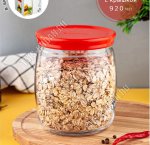 CESNI Банка пластиковая крышка 0,94л, цв.красный п/уп (6) 