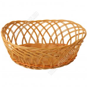 Корзинка/хлебница плетеная, круг.(d25 h9см) соломен/коричн (300) 