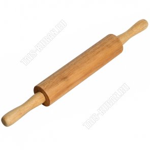 Скалка L40 d4см,2ручки,гевея (48) 