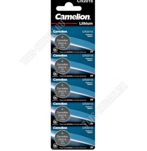 Бат. диск CAMELION CR2016, BL-5шт.литиевые,диск (50) 