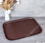 Поднос противоскольз,прям.(40х30см) силикон.поверхн, коричневый (36)