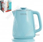 Чайник пластик+нержавеющая сталь 1,8л 1800Вт, голубой (6) 