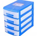 Бокс д/метизов,мелк.инструмента,голуб/прозр 4-х секц,(25х18 h26см) (6) 