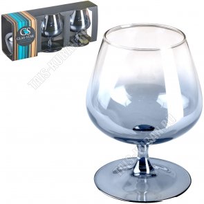 Черное море Омбре Набор бокалов 3шт для коньяка 410мл (ф. эталон) подарочная упаковка 