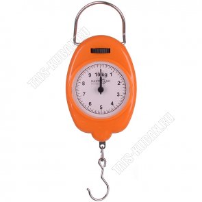 Весы безмен механические 10кг, оранжевый (100) 