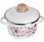 Roses Кастрюля белый (цил) 2,0л d16см,мет.крышк,инд.дно,пласт.ручка/кноп,толщ.ст/дна 0,7мм (8)