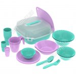 Набор для пикника 4 персоны 42пр, бирюза/сирень (6)