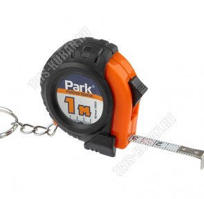 Рулетка-брелок с фикс,прорезин.корп. L1м*6мм, оранж/черн (12) 