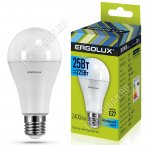 Ergolux-ЛОН E27 25Вт,холодный 4500К,световой поток 2400Лм (аналог 225Вт обычной лампы) h127 d65мм (10)