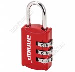 АЛЛЮР Замок навесной, кодовый, 5х2х1см, d3мм, диапазон цифр 0-9, цинк.сплав/сталь, д/сумок/чемоданов, красный, BC1K-22/3 (HA816) (12)