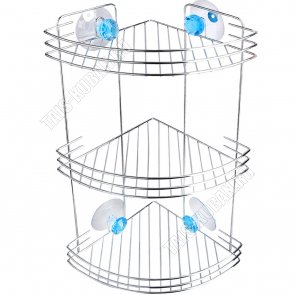 .БРИЛЛИАНТ синий Полка настен 3-х ярус,углов. (19х19 h40см) ,борт 3прута,дно-овал,крепл.присоск (6) 