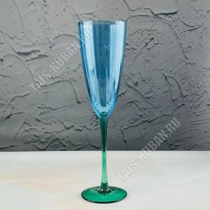 Омбре сине-зеленое Бокал набор 6шт для шампанского 185мл (4) 