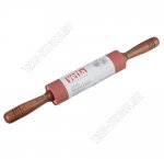 Скалка L43 d5см силиконовая с деревянными ручками (4)