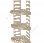 Полка углов. настен 3-х секц+2крюч, серо-бежев (20х20 h60см) (12) 