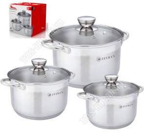 НАБОР Кастрюль ф.цилиндр, 3шт (2,1/3,0/4,0л d16/18/20см) (4) 