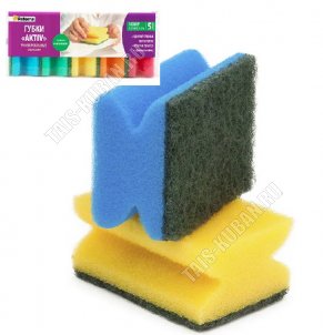 Губка д/посуды, профильн 5шт (65х85х40мм) (45) 