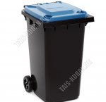 .Бак д/мусора на колес 240л черно/синий (46х55,5 h106см) (1)