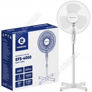 Вентилятор напольный EUROSTEK 45Вт .белый в индивидульной упаковке,d43см (4) 