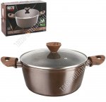 Carina Кастрюля 4,7л d24см,корич.матов/черн.с золотистым (6)