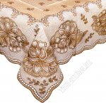 Скатерть ажурная, прям.(150х230см) беж/коричн 