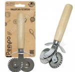 Ретро Тесто-Пиццерезка L22см, нерж+дерев.ручк. (6) 