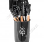 Кухонный н-р 10пр.в стакане d13 h15см,черный 