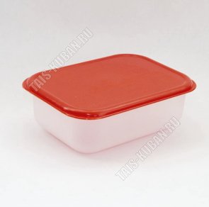 Контейнер красн/прозр, прям 0,5л (15х11 h5,5см) (144) 