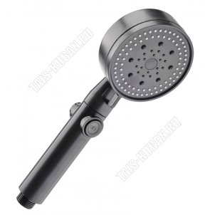 Лейка для душа 5 режимов, круглая d9см, черный (1/50) 
