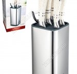 Набор цельнометаллических ножей 6предметов на квадратной подставке (6)