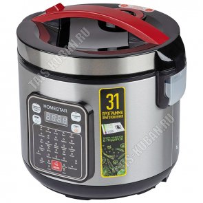 Мультиварка корпус из нержавеющей стали 900Вт 5л, цвет черный/серебро (4) 
