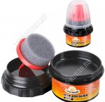 Крем-блеск 50мл д/глад.кож и кож.зам черный,пласт.банка+губка (48) 