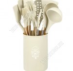Кухонный н-р 12пр.в стакане d13 h15см,кремовый 