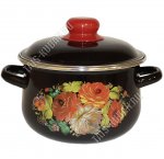 Жостово Кастрюля черный (конус) 2,0л,инд дно,мет.крыш,пласт.руч/кноп (8) 