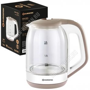 Чайник стекло 1,8л 1500Вт диск, автоотключение, цвет белый/бежевый (12) 