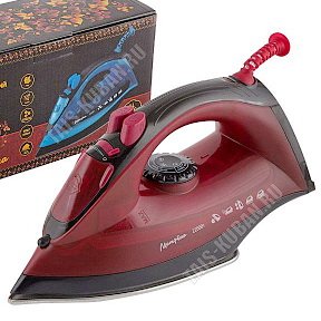 Утюг сталь.подошв.2200Вт.сух.глажка, индикатор нагр,пар,спрей,самоочист,регулир.t,шарнир.вращ.шнура,цв.вишн (10) 