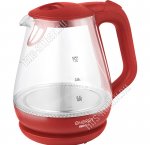 Чайник стекло 1,2л 1650Вт диск, цвет красный (8) 