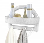 Полка д/ванной+вешалка д/4-х полотенец белый (27х19 h14см) крепл.в ком-те (16) 