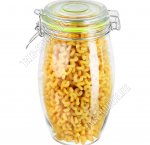 BRAVO Банка с клипсой 1,5л гермет.стекл.крышка (ф.бочка) б/уп, ЗЕЛЕН 