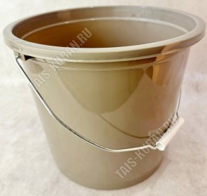 Бак д/мусора 50л рельеф.цветы,беж/коричнев (d43 h48см) с крыш (15) 