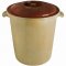 Бак д/мусора 50л рельеф.цветы,беж/коричнев (d43 h48см) с крыш (15) 