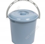 Ведро 10л с крыш сер-син (d26 h25см) с мер.дел (25) 