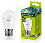 Ergolux-Шар E27 9Вт,дневн.6500К,светов.поток 875Лм (аналог 80Вт обыч.лампы) h88 d45мм (10) 