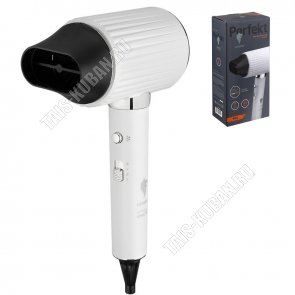 Фен 2000Вт 2ск,3t реж,ф-ия ионизации,концентр,светодиод.индик,автооткл. при перегр,шнур 1,8м,белый (10) 