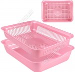 Лоток д/кошек, с сеткой (L34х25 h7,5см) розовый (14)