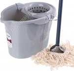 Комплект Ведро МОП 12л овал, серебро +Швабра L120см (24) 