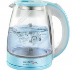 Чайник стекло 1,8л 1800Вт диск, внутренняя подсветка, автоотключение, защита без воды, вращение корпуса на 360°, цвет голубой/белый 12) 