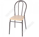 Стул с жесткой овальной спинкой, квадрат (40х40 h87см) бежевый/серебро (8)