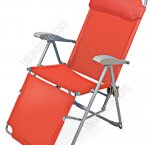 Кресло складное, с подножкой (82х59 h116см) цвет Гранат, НИКА 