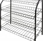 Полка д/обуви 4-х ярус (66х30 h70см) полки-сетка, нагр.до20кг, черный (12)